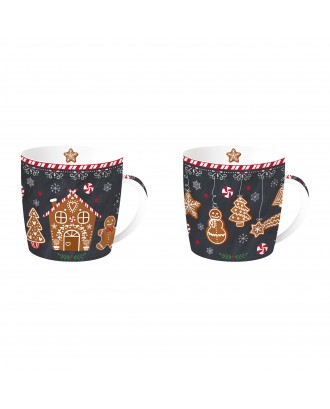 Set 2 cani din portelan, 350 ml, Gingerbread - SIMONA'S COOKSHOP